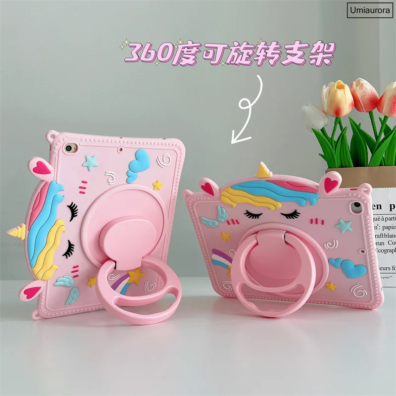 Cartoon Unicorn Silicone Tablet Capa para Samsung