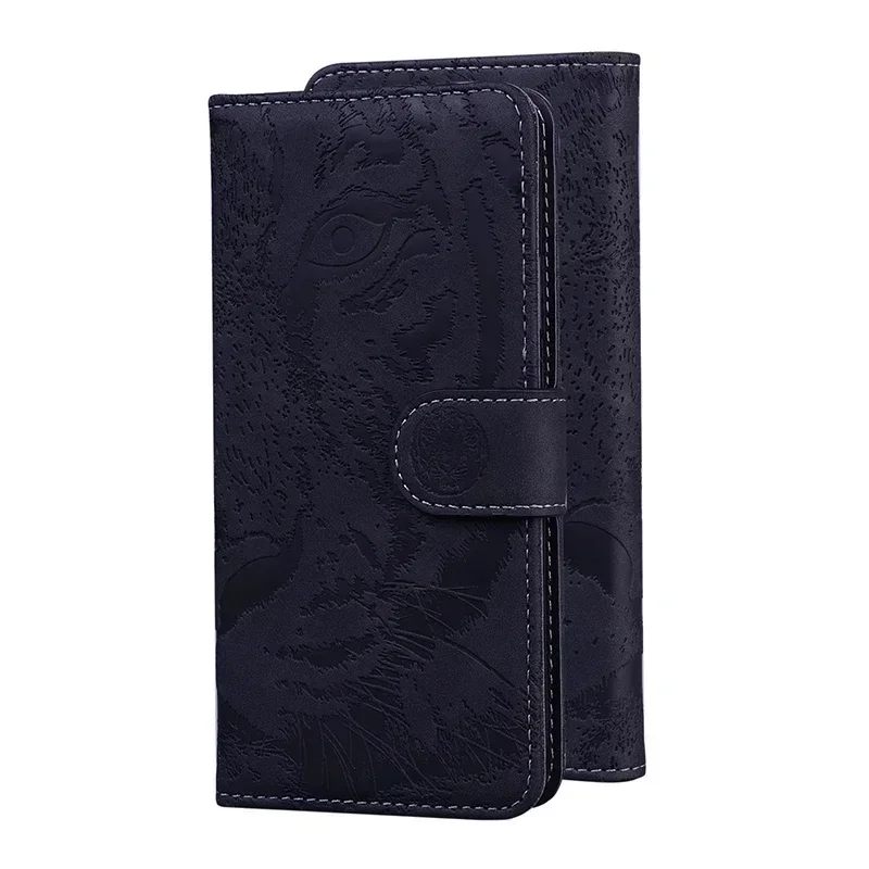 Leather Flip Wallet Phone Case with Stand and Card Holder - Universal Fit