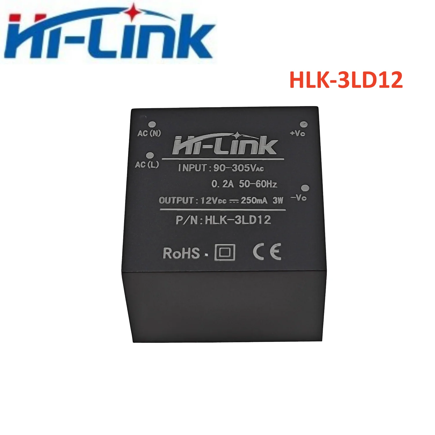 하이링크 HLK-3LD05/12 3W 초소형 AC-DC 전원 모듈 85-305Vac to 12V 0.25A 24V 0.125A IP65 저리플 스위칭 전원 공급 장치