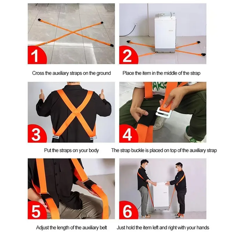 2-Person Labor Saving Furniture Moving Straps - Heavy Duty Lifting Belt for Appliances Mattresses with Adjustable Tension（2 pcs）