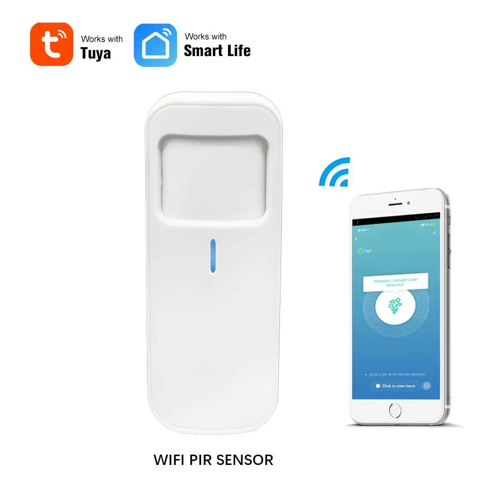 

Tenky Tuya Wifi Smart PIR Motion Sensor Emergency Alert Body Moving Infrared Detector Home Security System Work With Smart Life