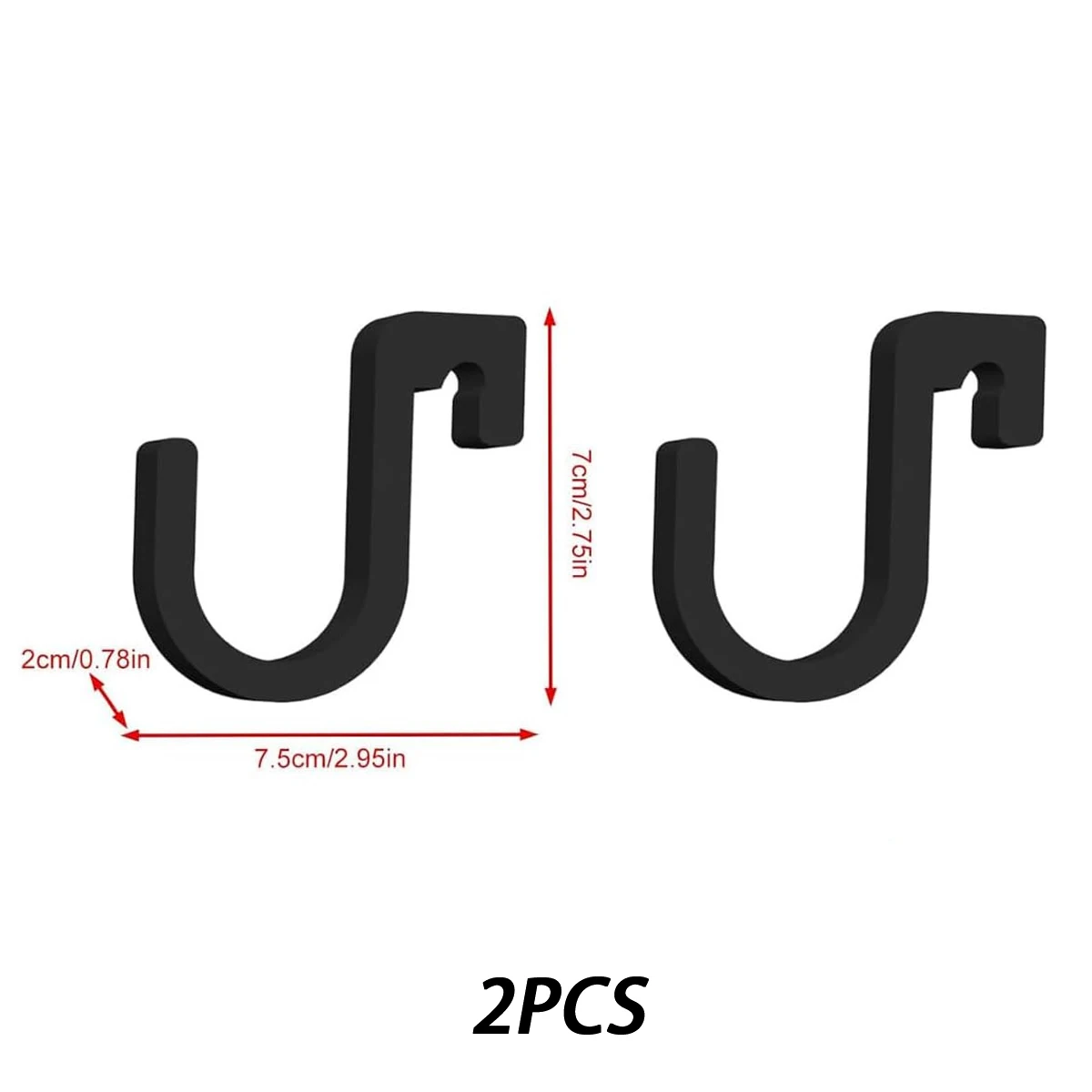 2pcs Black 1 hooks