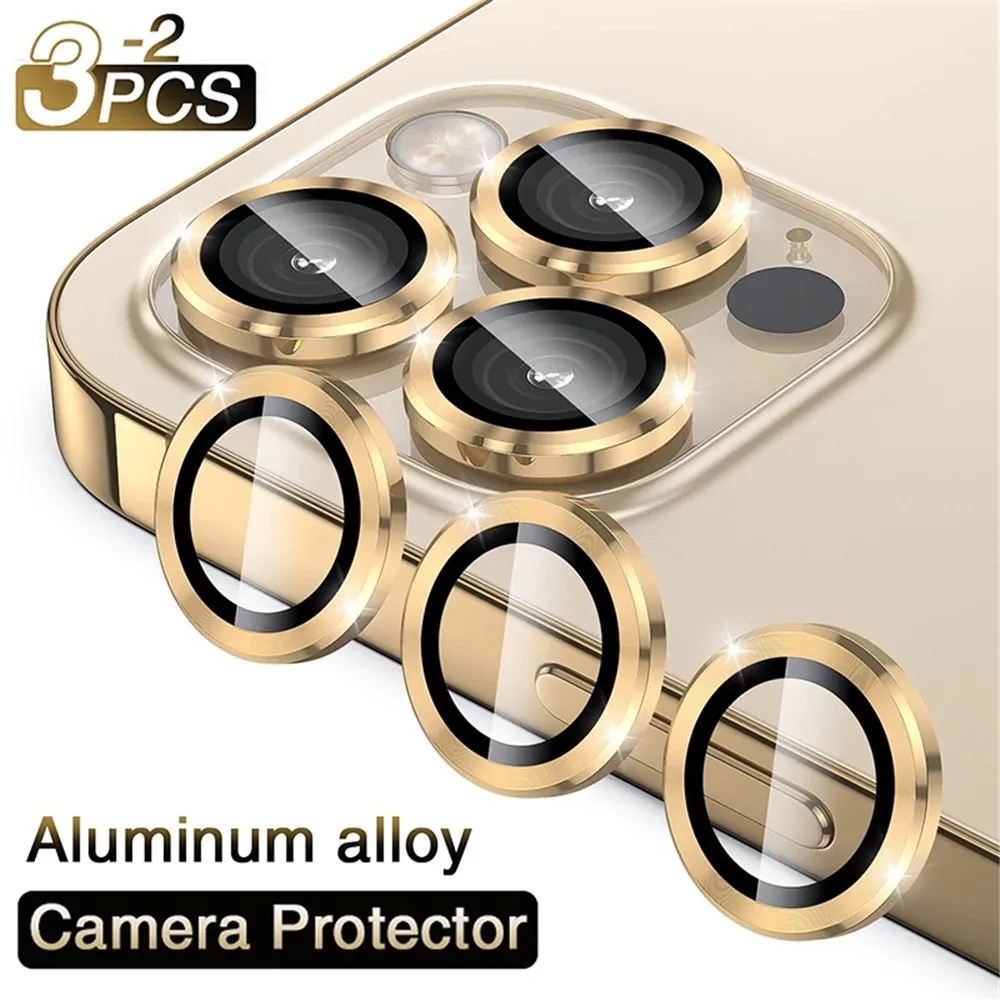 Protectie pentru camera pentru Iphone 14 Plus 13 12 11 Pro Max Sticla securizata pe lentila pentru iPhone 13 11 14 Pro Max Film protector inel metalic_voghion.com