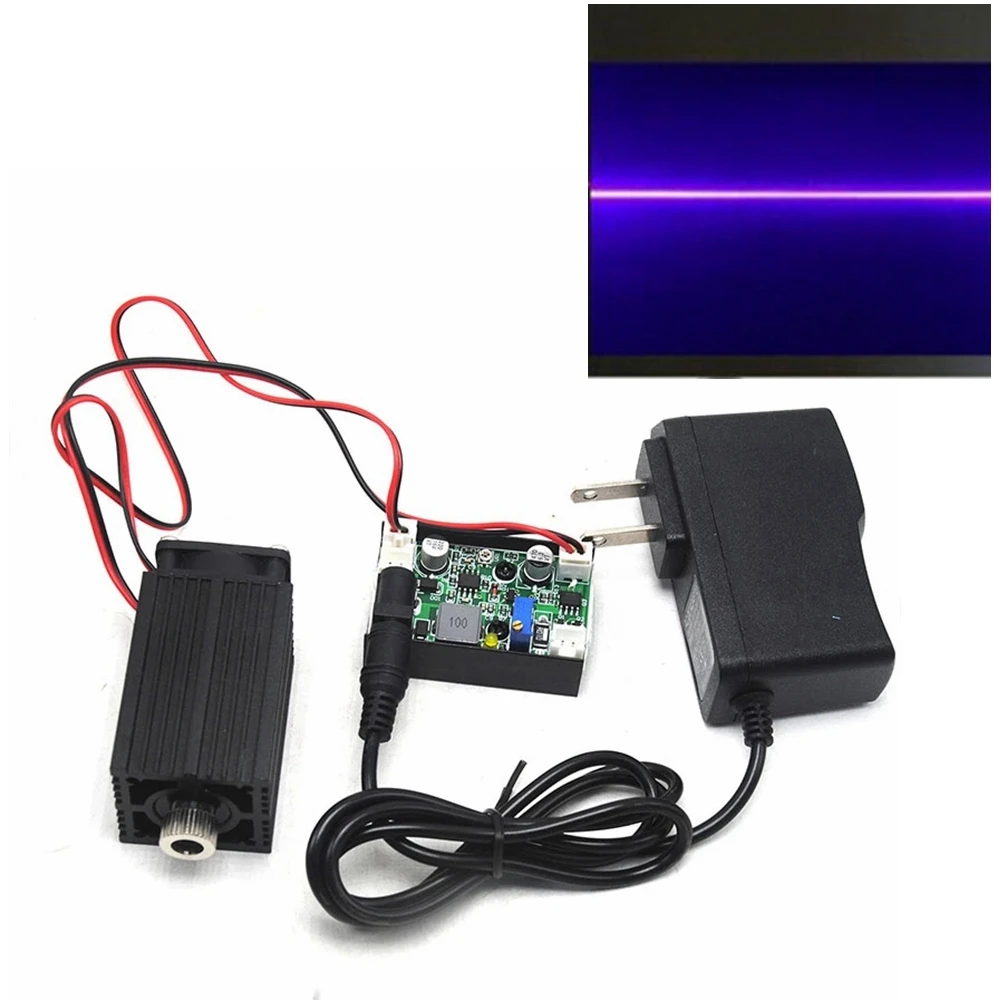 Focusable 405nm 100mw/150mw/200mw/350mw/400mw Violet/Purple Blue Line Beam Laser Diode Module 12V