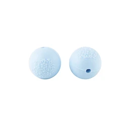 Set of 10 Embossed Silicone Craft Balls - 15mm (Pastel blue)