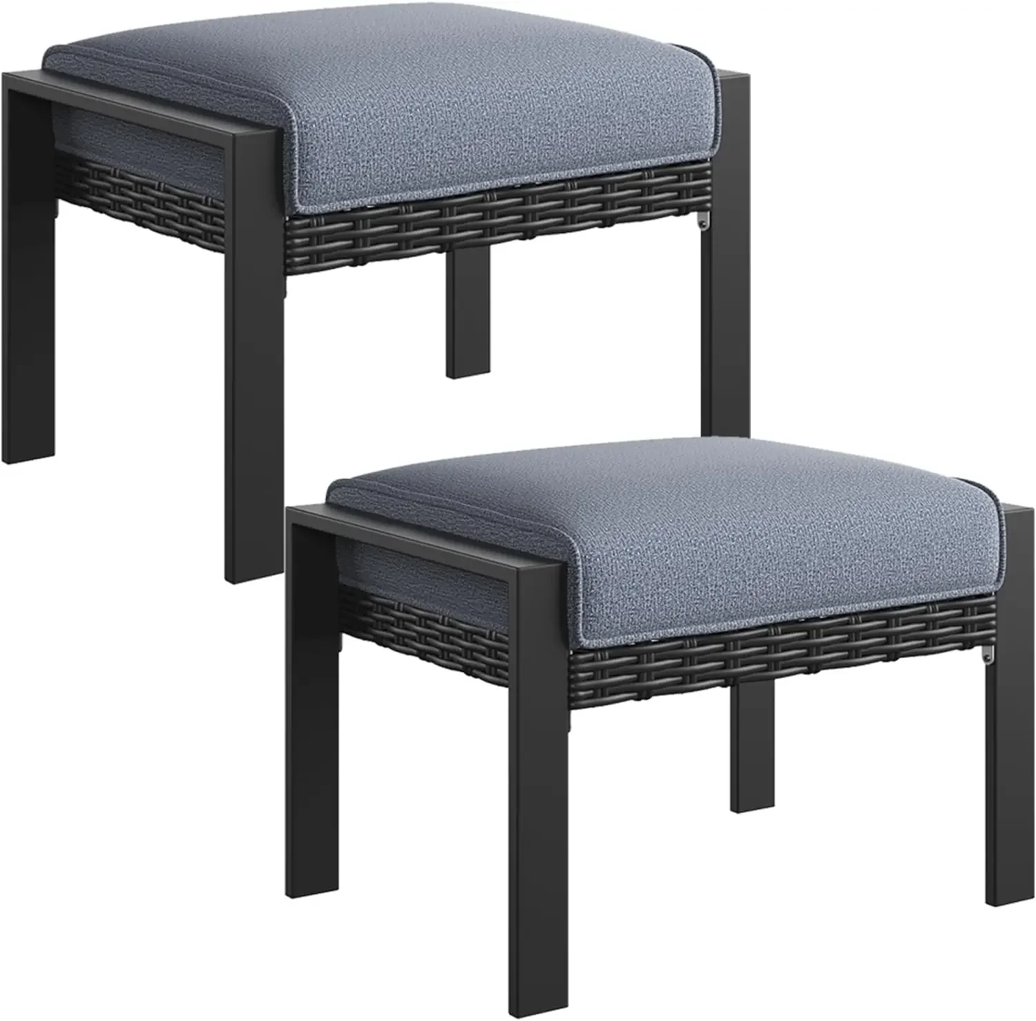 Navy Blue-2 Ottomans