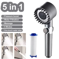 New Pressurized Shower 4 Modes Adjustable Water Saving Shower High Pressure Showerhead With Filter Bathroom Massage Shower 1
