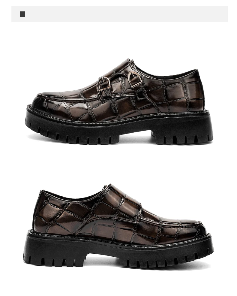 Männer Slip On Plattform Höhe Erhöhen Loafers Dicke Sohle Leder Schuhe Hochzeit Party Büro Formale Business Casual Komfort Schuhe – Detail 18