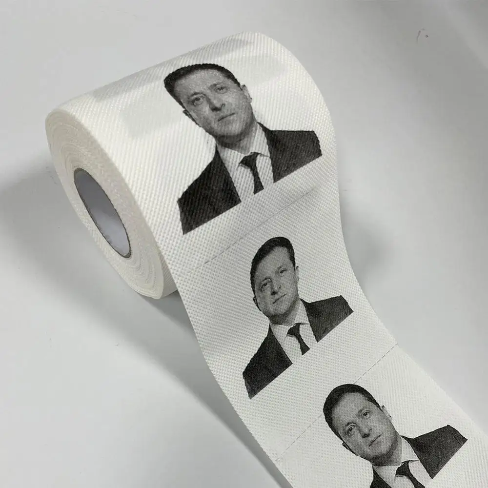 Creative Printed Toilet Paper Rolls Ukraine President Zelensky Putin