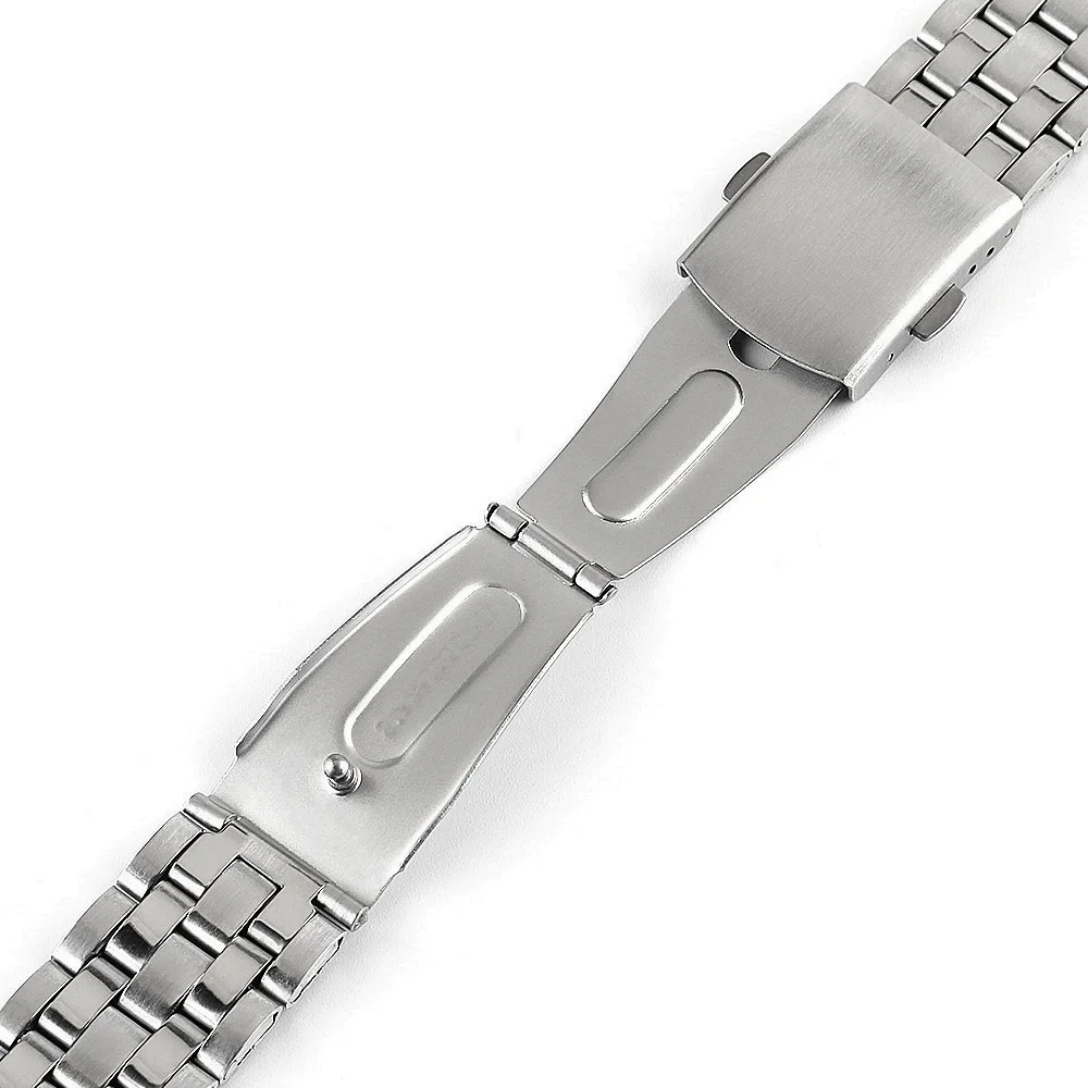 Watch Accessories 18mm 20mm 22mm 24mm Silver Aircraft Buckle Stainless Steel Flat End Jubilee Watch Bracelet