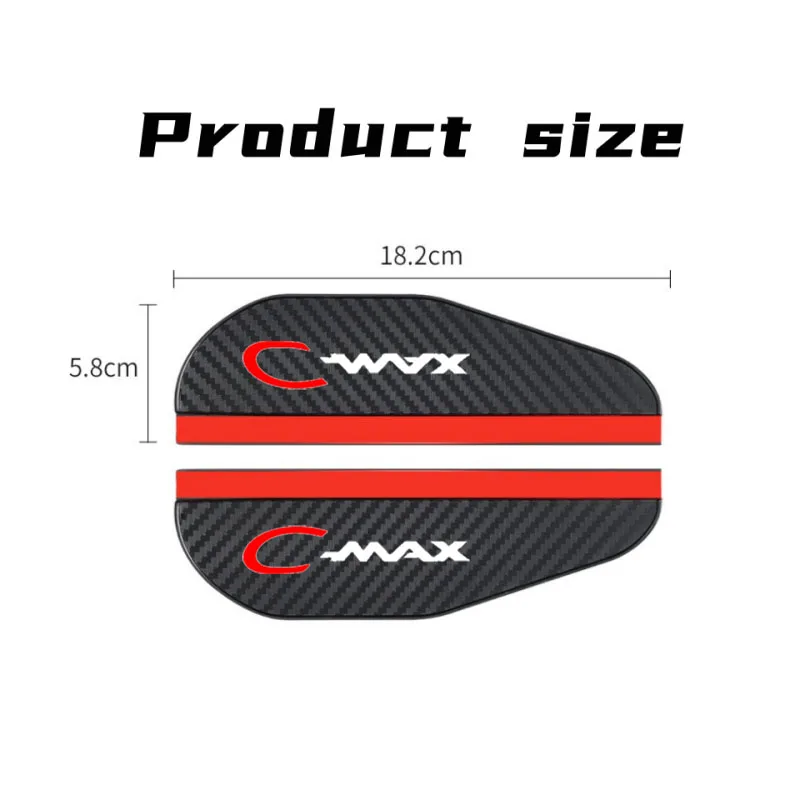 Mirror Wall Sticker Car Trunk Sticker 2pcs Carbon fiber Car Rearview Mirror Rain Eyebrow Sticker For Ford B-MAX B MAX C-MAX C MAX S-MAX S