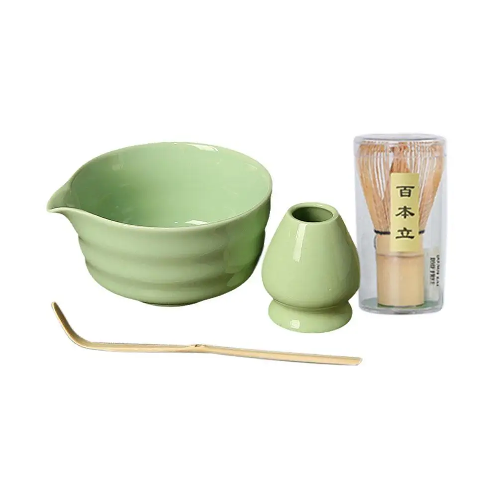 NEW High-end 4pcs/set Japanese Ceramic Matcha Gift Set Whisk And Sumptuous Grinder Box Brush Tea With Tea Tools Bowl Hold M M8W2