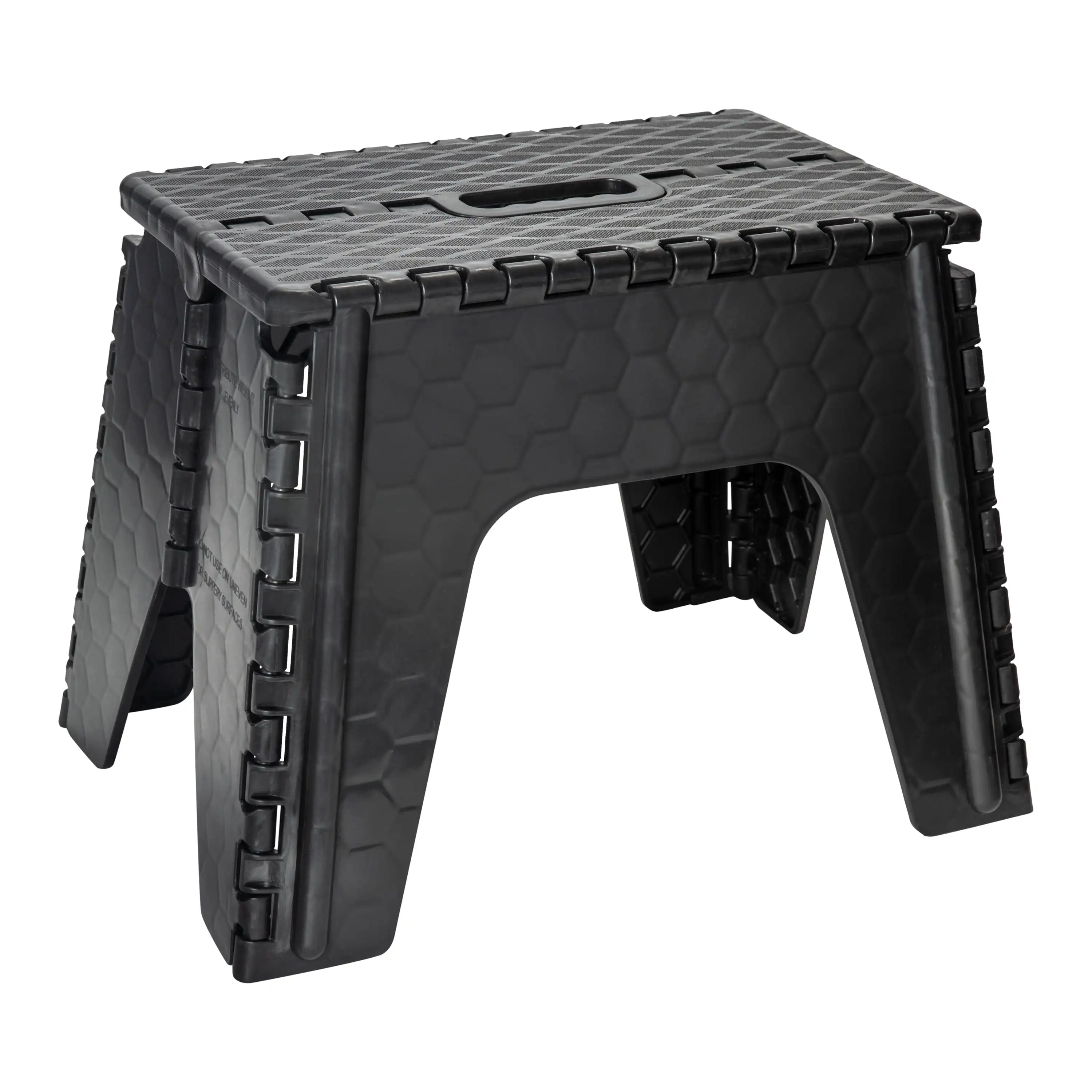 Mainstays Plastic Folding 1 Step Stool 12 inch - Black - Dimensions: 13.7 x 9.13 x 12 inch