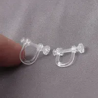 Transparent Resins Screw Ear Clips Earrings Findings Resins Plastic Earring Clips Base Connectors DIY Jewelry Accessories 2