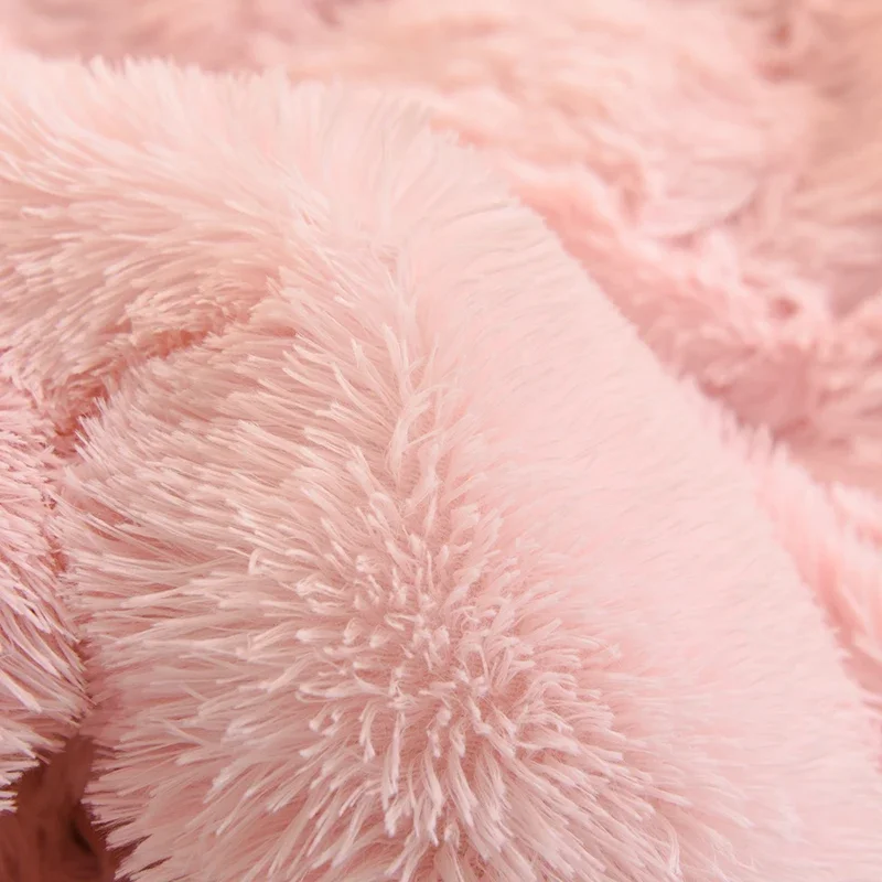 Sleeptime Biancheria Da Letto Invernale In Peluche 135x200 Cm - Set Con Federa 80x80 Cm, Bianco - 5