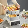 220V Electric  Cooker 2100W High-power Multifunctional Cooking Pot 18L Stainless Steel Steamer Pot Buffet Food Warmer 6