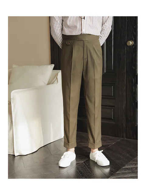 Spring Fashion Trousers Pant For Man Office Trouser Men Business Casual  Pant British Social Club Outfits Pantalones Hombre Khaki - AliExpress