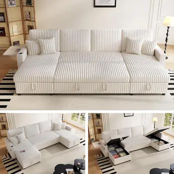 U-Shaped Sleeper Sectional Sofa 10