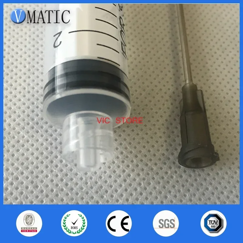 Non Sterilized 5 Pcs Dispensing Plastic Manual Luer Lock Syringes 10Ml/Cc With Needle Tips 1 Inch & Caps/Stopper