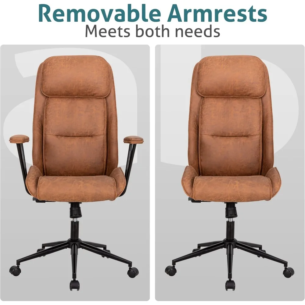 Executive Chair Mid Century Office Modern Chair,55° Reclining High Back Desk Chair with Wheels,Conference Room Chairs 5