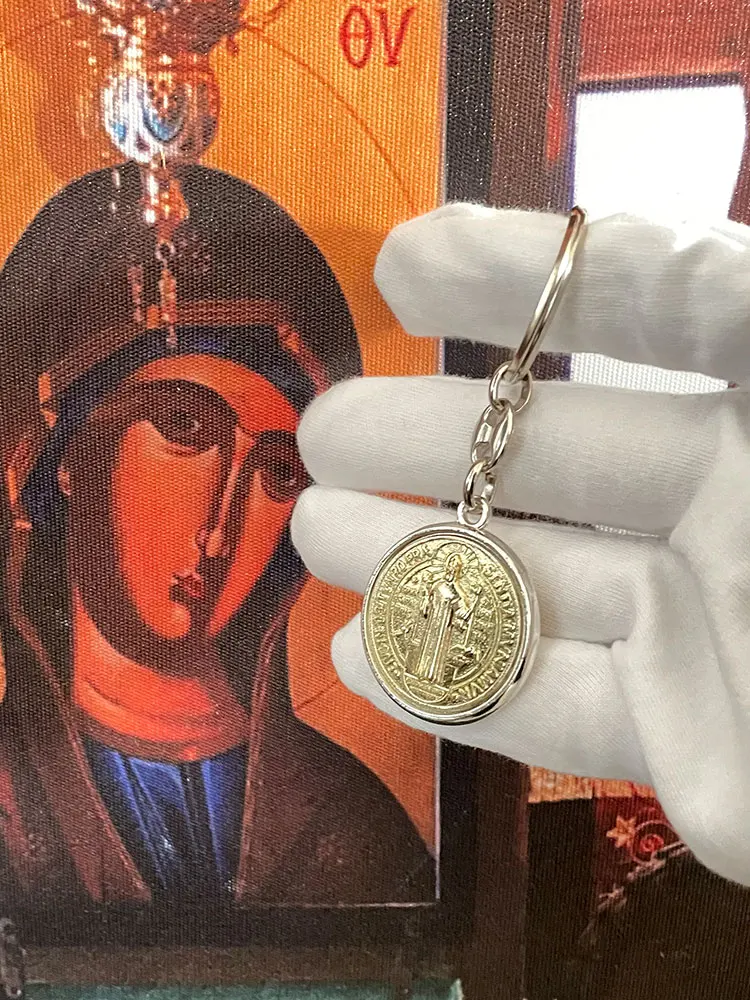 Orthodox Pendant Keyring Orthodox Catholic Talisman Car Ring Keychain Jewelry Catholic Gifts Брелок для ключей