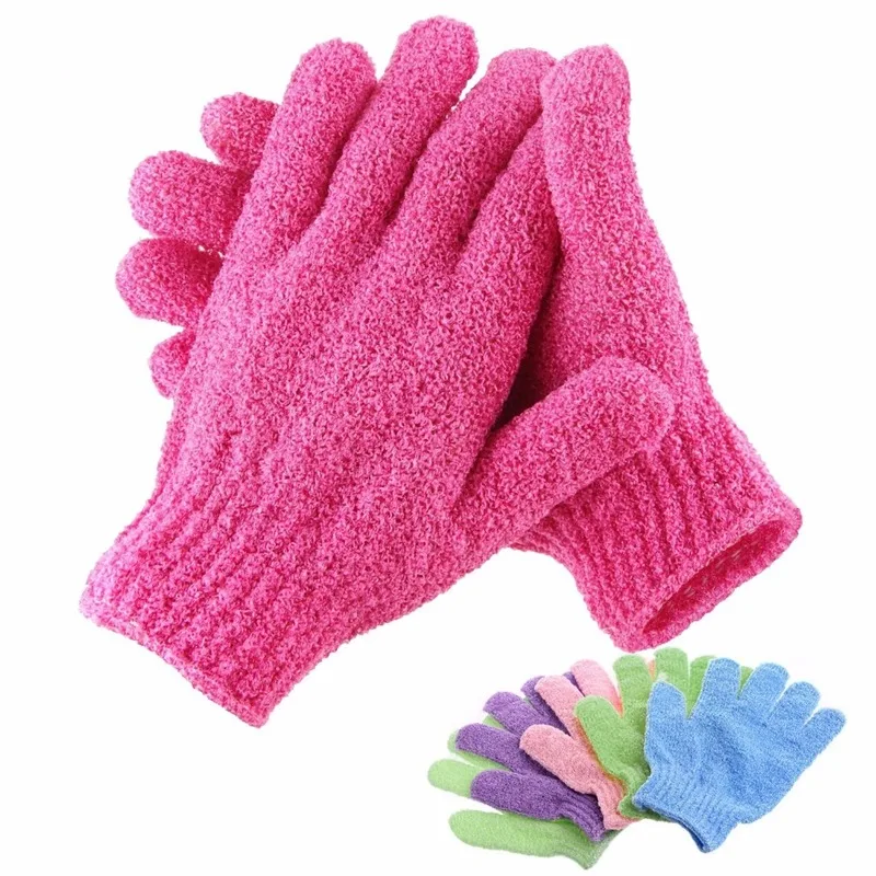 1 Pair Exfoliating Scrub Glove Body Scrub Peeling Bast Wisp Massage Moisturizing SPA Foam Sponge Skincare Washcloth Shower tool body scrub,body scrub glove