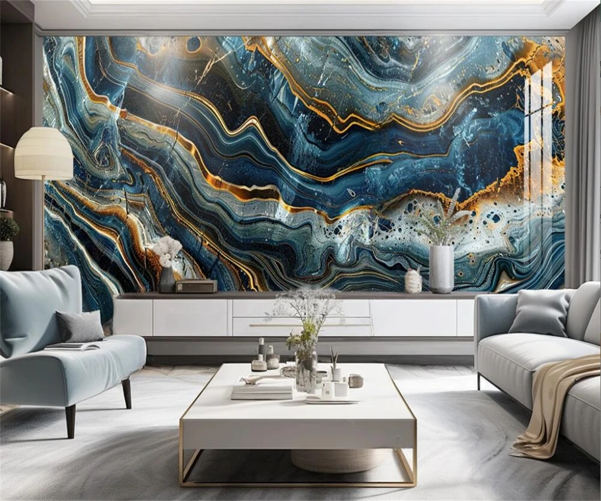 Marble Art, Luz Luxo Sala, TV Fundo,
