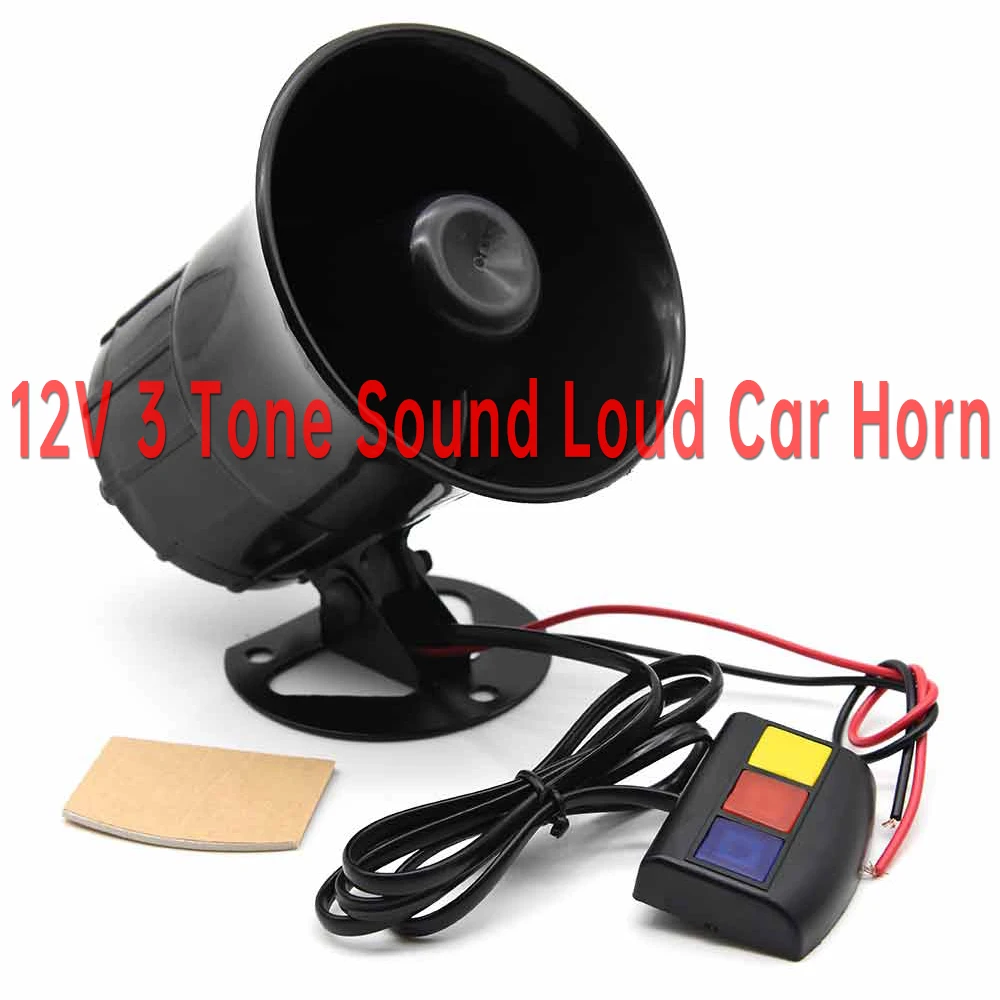 CarHornMotorcycleWarningAlarmPoliceFireSirenHorn12V3Tone
