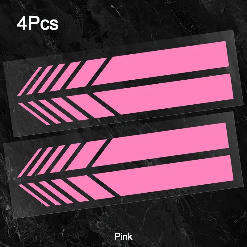 "Classic JDM Reflective Stripes Vinyl Decal Kit - 4pcs Self-Adhesive Car Body Stickers, Waterproof & Universal Fit" - Image 9