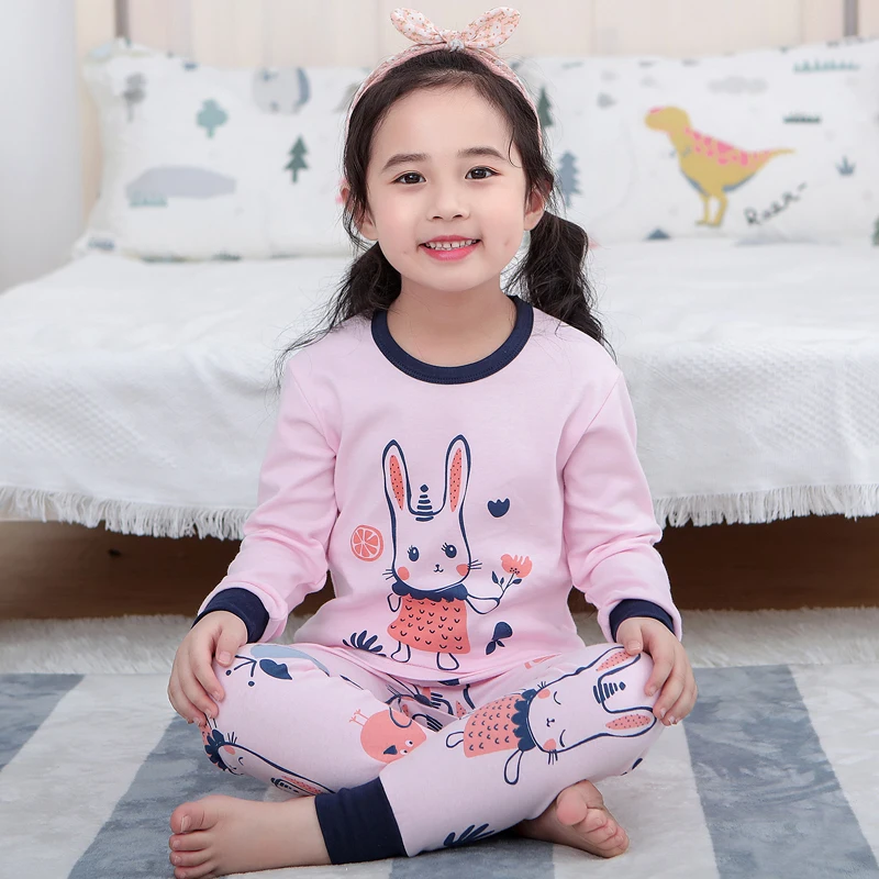 Kids Pajamas Set Girls Groups Animal Cartoon Pajamas Sets For Girls
