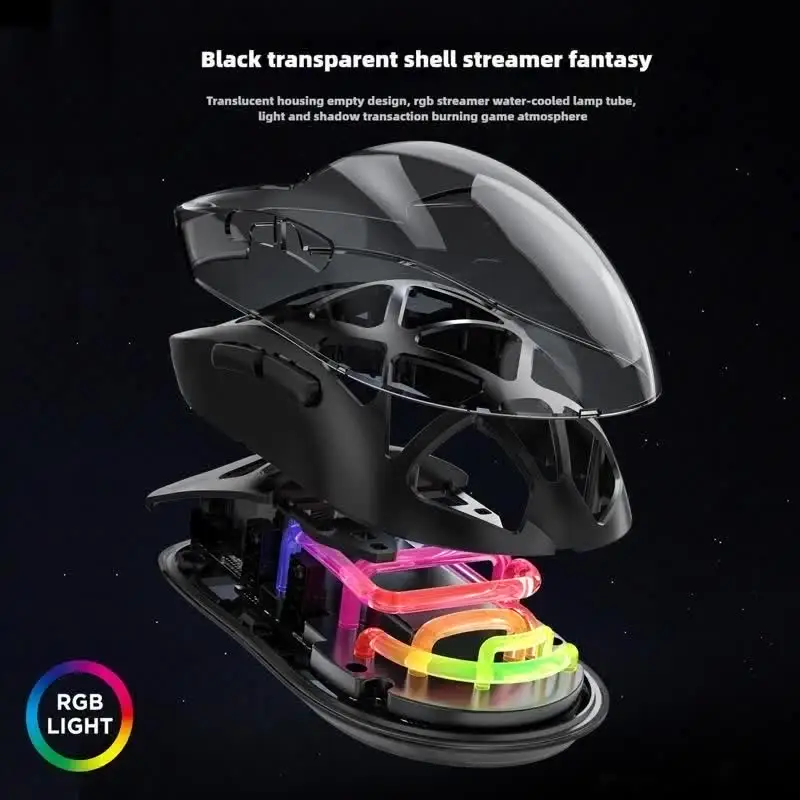 Беспроводная мышь EWEADN M7 Bluetooth-мышь прозрачный корпус RGB полая бесшумная офисная