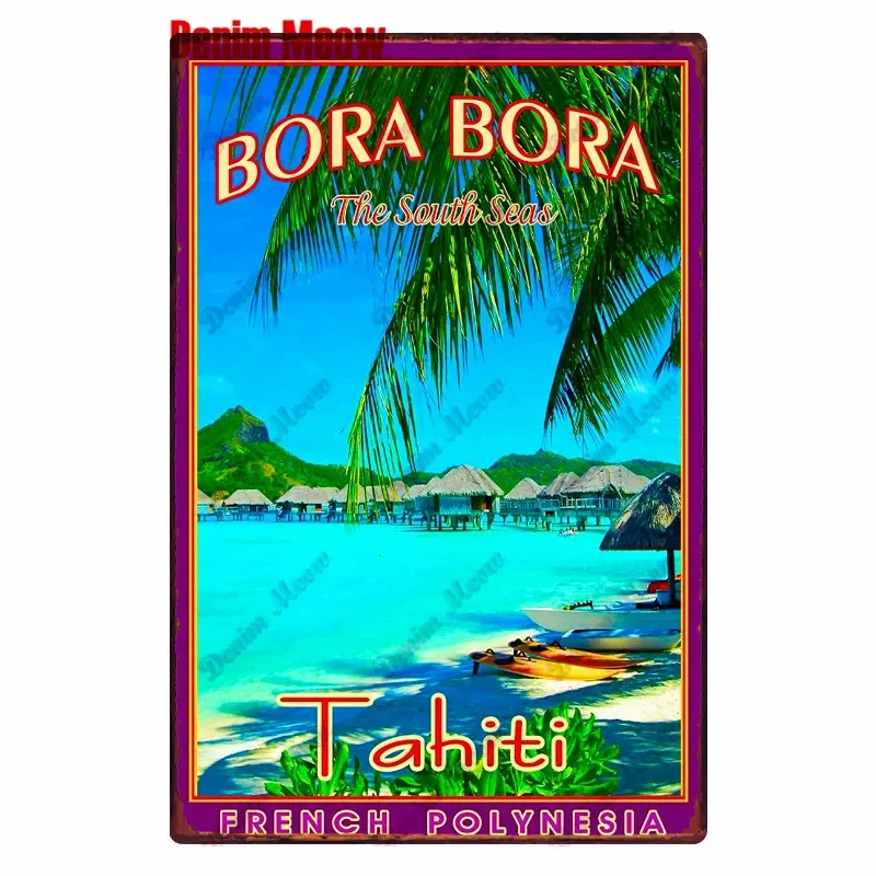 Plaque Décorative Vintage En Métal, Style Bar Tiki Rétro, Hawaii, Pour Garage, Maison, Ancienne Plage, Affiche, 73, 18 Pièces