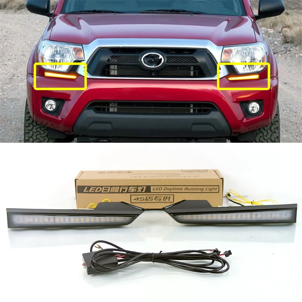 thumbnail image 1 of Luces antiniebla LED DRL, luces de circulación diurna con luces de señal de giro continuas para Toyota Tacoma 2012-2015, faros delanteros de conducción, 1 of 4