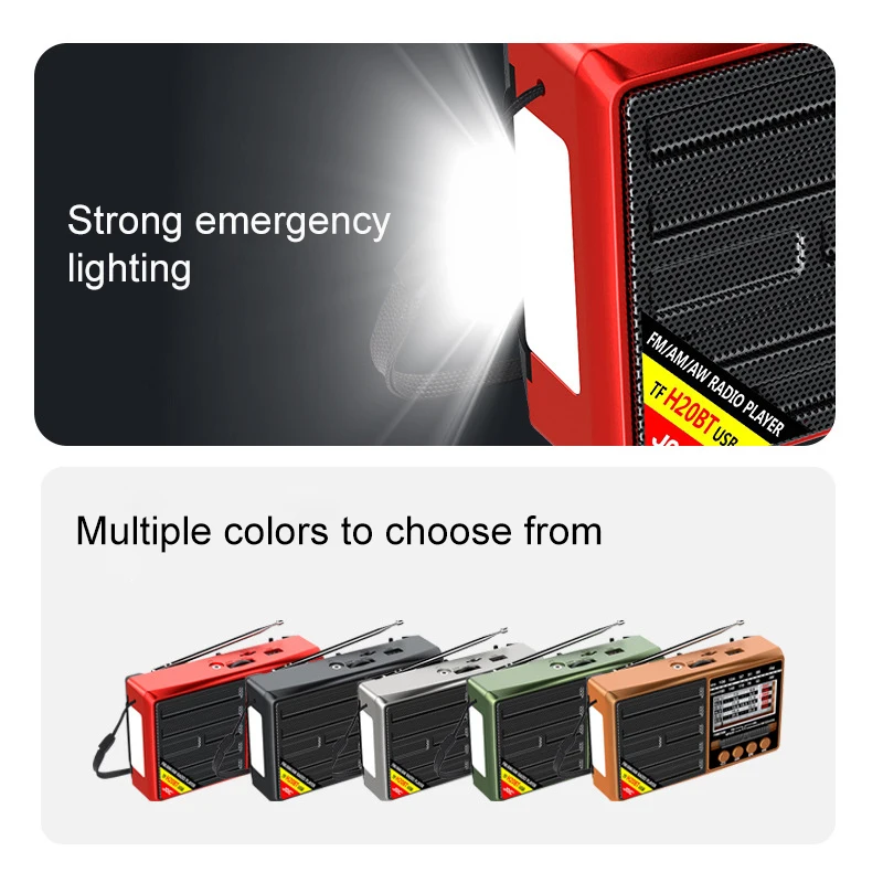 Portable FM AM SW Radio Receiver with LCD Display and USB Music Player