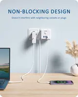 LENCENT Wall Socket Extender with 3 AC Outlets 3 USB Ports And1 Type C 7-in-1 EU Plug Charger On/Off Switch for Home - Image 3
