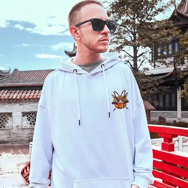 Hooded Sweater Men's Trendy Brand Large Size M-8XL Men's Autumn And Winter Style Plush And Thick Fat Hip-hop Pullover Jacket