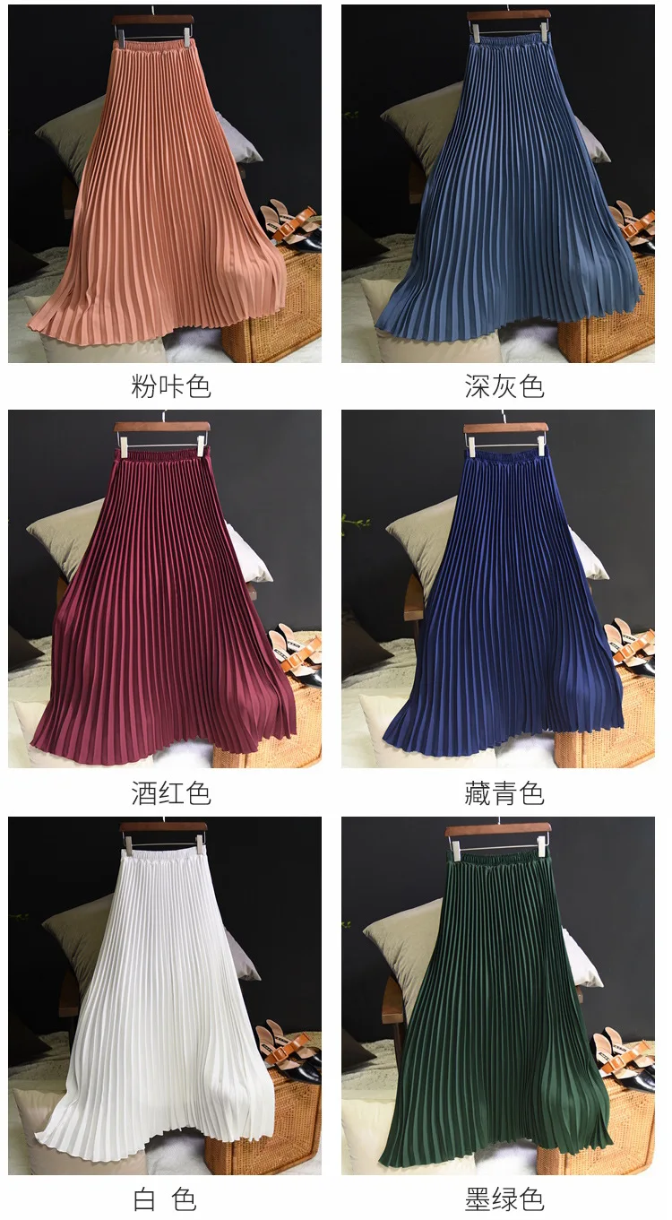 white pleated skirt TINT ERA High Waist Skirt Spring Autumn New Temperament Thin Chiffon Hand-pressed Crepe Pleated Large Swing A-line Skirts Women crop top and skirt