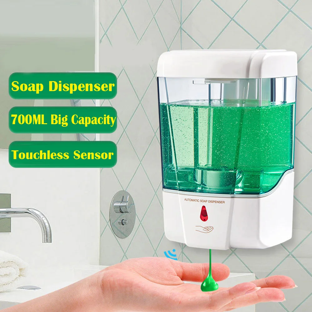 

Automatic Touchless Sensor 700ML Soap Dispenser Hand Sanitizer Detergent Liquid Soap Dispenser Wall Mounted For Bathroom Kitchen