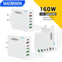 Multi Port USB Fast Charger 160W Quick Charge 3.0 Phone Charger Adapter For iPhone Samsung Xiaomi Huawei EU/US Plug Wall Charger 1