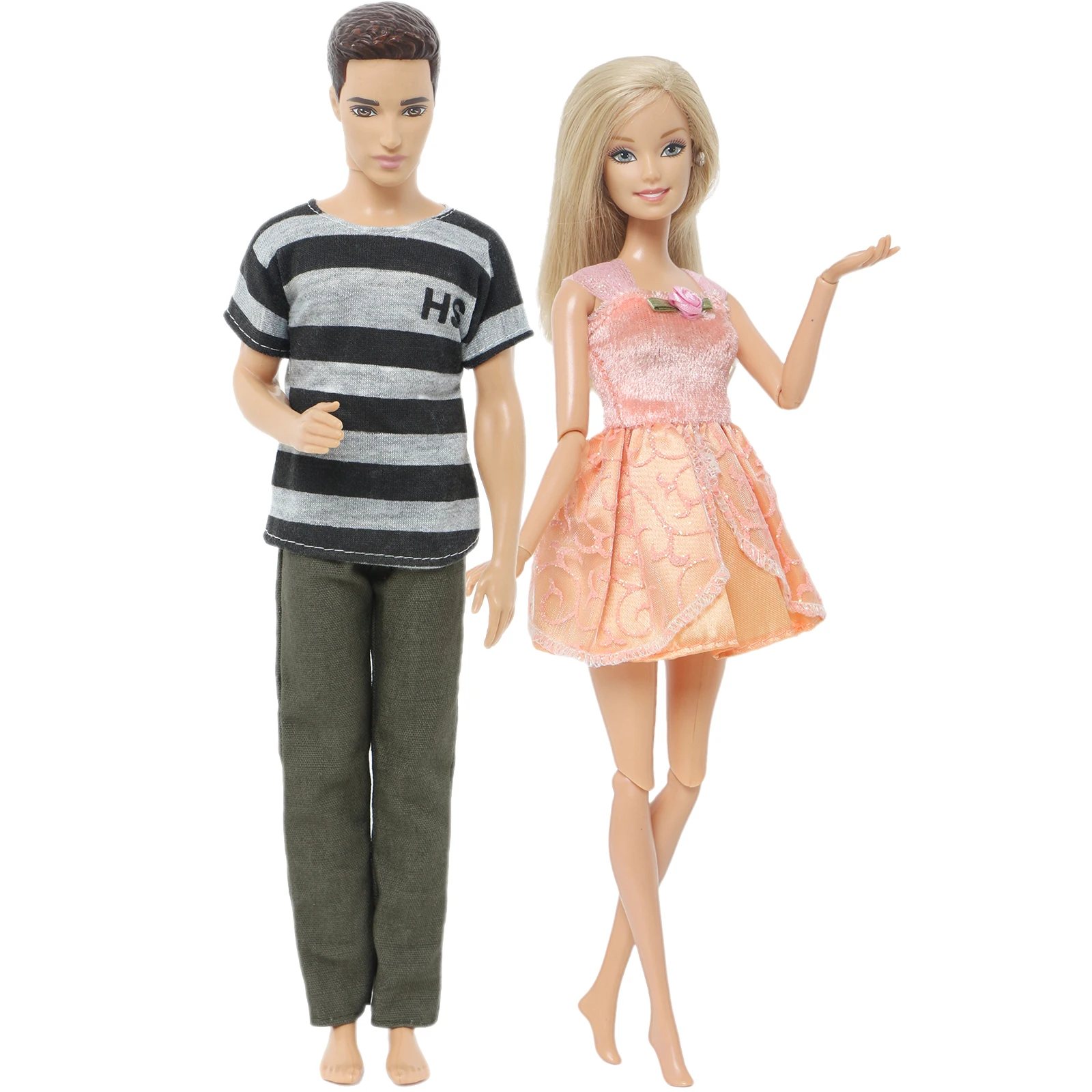 Barbie Doll Clothes Doll Clothes 2 Pcs/Set Couple Doll Dress Clothes for Barbie Doll for Ken Boys Girls Daily Casual Wear House Accessories Baby Toys