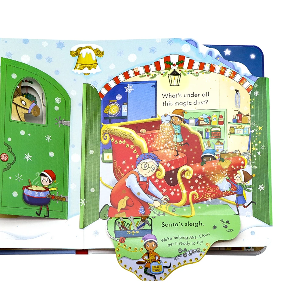 Christmas Kids Usborne Peep Inside English Picture Flip Book Montessori  Children Early Education Activity Book Bedtime Reading 6