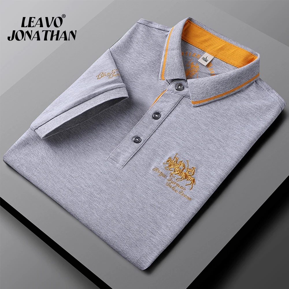 

Рубашка-поло мужская с вышивкой, из чистого хлопка, с коротким рукавом