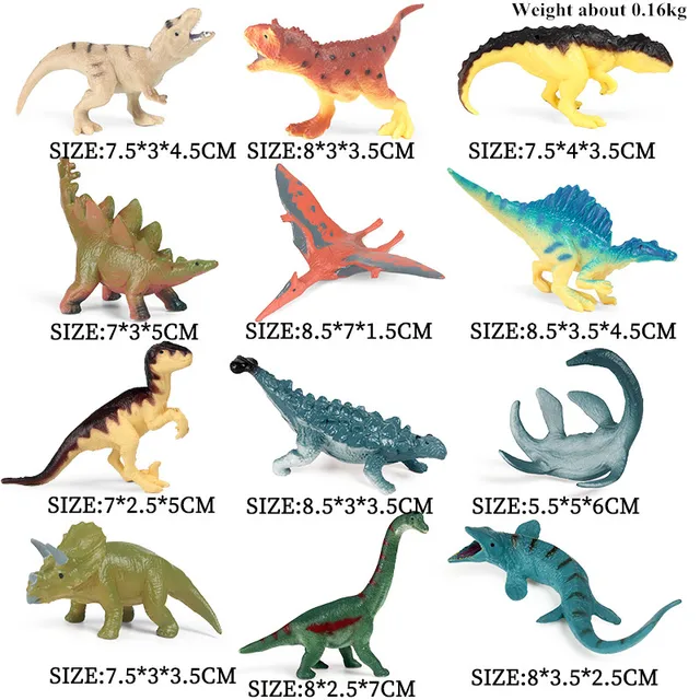 Oenux Montessori Miniature Lion Shark Horse Dinosaur Animals Model Set Action Figures Figurine Zoo Cute Education Kids Toy Gift - 12pcs-200006152