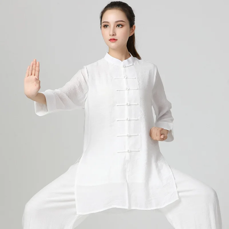 Tai Chi Shirt abbigliamento per arti marziali Zen Wear Tea Dress abbigliamento in stile cinese China Han Fu Women Tang Suit Meditation Shirt