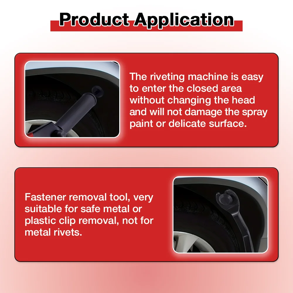 Plastic Rivet Gun Kit, Plastic Rivets, Optional Rivet Removal Tool, Blind Gun, For Installing Removing Auto Door Interiors