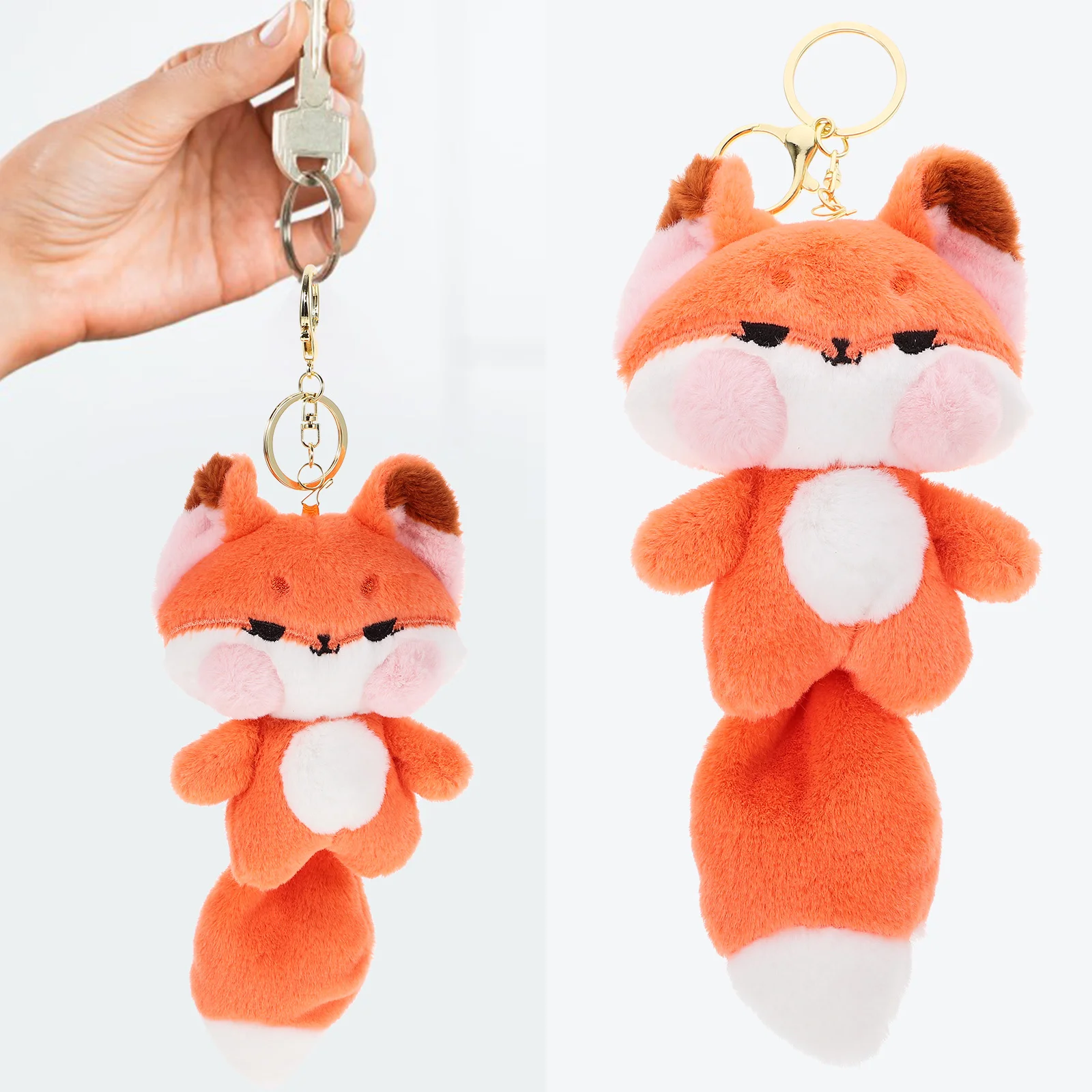 

Fox Keychain Bag Pendant Keychains Toy Plush Ring Decor Velvet Accessories Lovely Toys