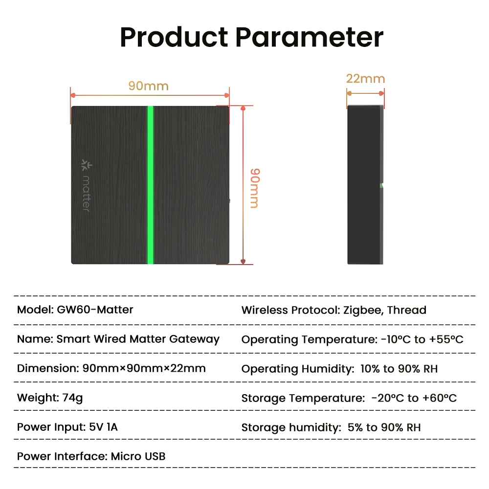 AVATTO Matter Zigbee Gateway Hub Smart Home Bridge Thread Gateway Support Voice Control For Homekit Smartthings Google Alexa