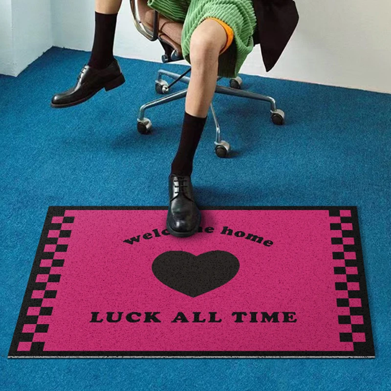 

Pink Doormat Home Pvc Door Mat Romantic Decor Entrance Floor Mats Entry Non-slip Rug Bedroom Living Room Carpet Tapis De Porte