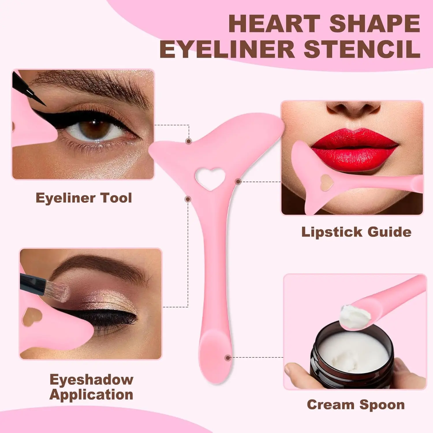 4PCS Eyeliner Stencils Set Reusable Silicone Eyeliner Tool Lash Guard Eye Lips Makeup Tool for Women eyeliner stencil tool makeup tools eye makeup tools