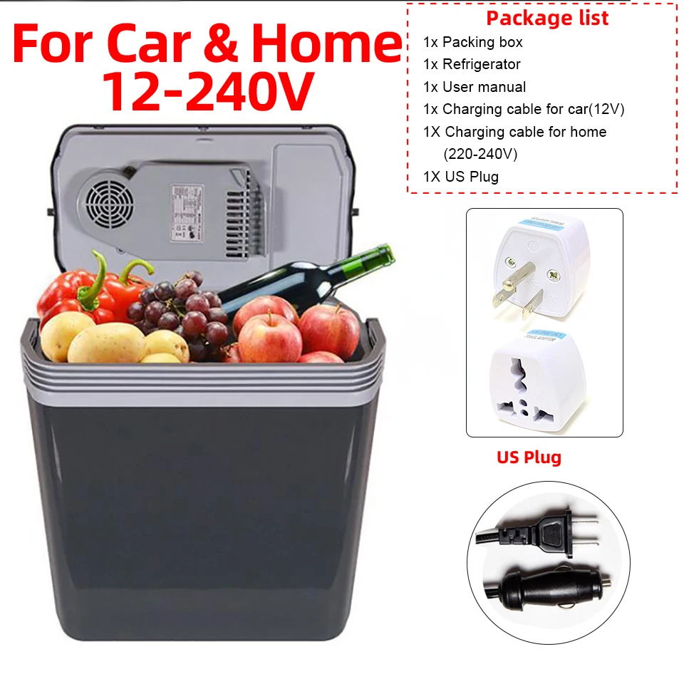 24L Car Refrigerator 12V 220V Heat Cool Mini Electric Equipment For Cars Compressor Box Fridge Electric Devices Nest Freezer portable refrigerator